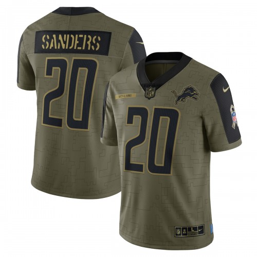 Barry Sanders Detroit Lions Nike 2021 Salute To Service Retired Player Limited Jersey - Olive Barry Sanders Detroit Lions Nike 2021 Salute To Service Retired Player Limited Jersey - Olive