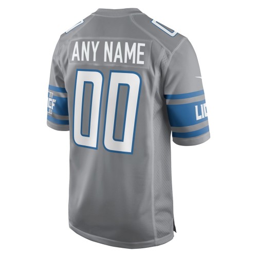 Detroit Lions Nike Alternate Custom Game Jersey - Gray Detroit Lions Nike Alternate Custom Game Jersey - Gray