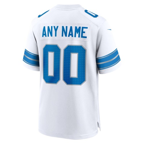 Detroit Lions Nike Custom Game Jersey - White Detroit Lions Nike Custom Game Jersey - White