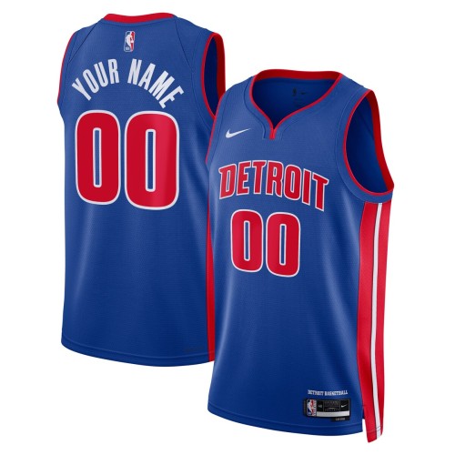 Detroit Pistons Nike Unisex 2022/23 Swingman Custom Jersey Blue - Icon Edition Detroit Pistons Nike Unisex 2022/23 Swingman Custom Jersey Blue - Icon Edition