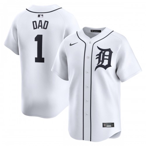 Detroit Tigers Nike #1 Dad Home Limited Jersey - White Detroit Tigers Nike #1 Dad Home Limited Jersey - White