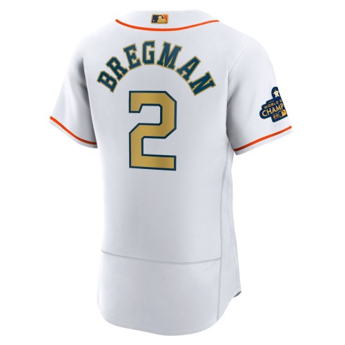 Alex Bregman Houston Astros Nike 2023 Gold Collection Authentic Player Jersey - White Alex Bregman Houston Astros Nike 2023 Gold Collection Authentic Player Jersey - White