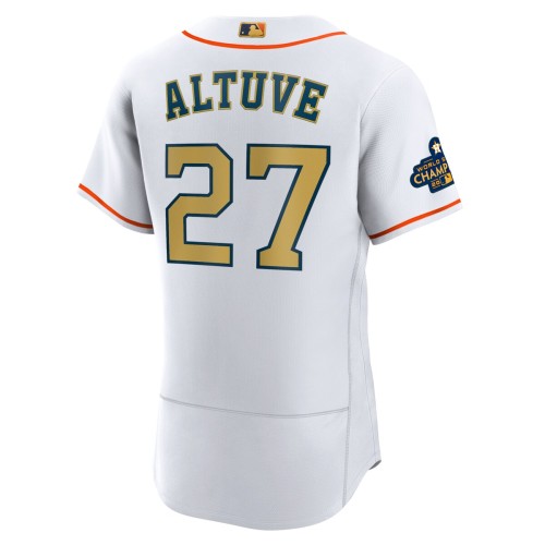 Jose Altuve Houston Astros Nike 2023 Gold Collection Authentic Player Jersey - White Jose Altuve Houston Astros Nike 2023 Gold Collection Authentic Player Jersey - White