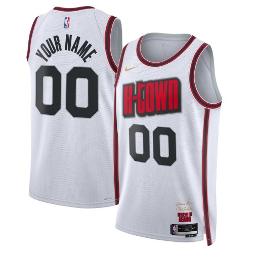Houston Rockets Nike Unisex 2024/25 Custom Swingman Jersey - City Edition - White Houston Rockets Nike Unisex 2024/25 Custom Swingman Jersey - City Edition - White