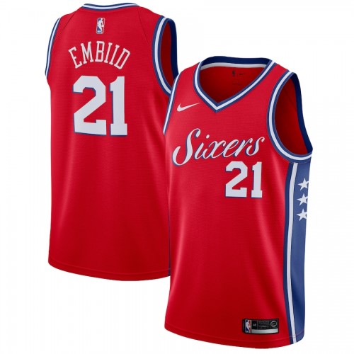 Men's Philadelphia 76ers Joel Embiid #21 Red Swingman Jersey - Statement Edition Men's Philadelphia 76ers Joel Embiid #21 Red Swingman Jersey - Statement Edition