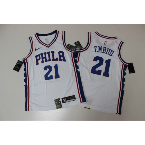 Men's Philadelphia 76ers Joel Embiid #21 White Swingman Jersey - Association Edition Men's Philadelphia 76ers Joel Embiid #21 White Swingman Jersey - Association Edition