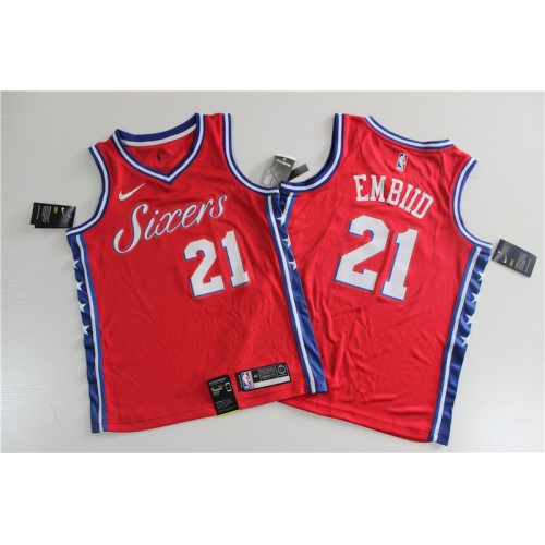 Men's Philadelphia 76ers Joel Embiid #21 Red Swingman Jersey - Statement Edition Men's Philadelphia 76ers Joel Embiid #21 Red Swingman Jersey - Statement Edition