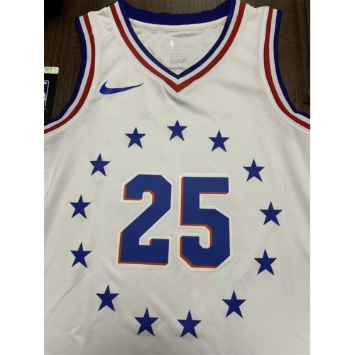Men's Philadelphia 76ers Ben Simmons #25 White Swingman Jersey - City Edition Men's Philadelphia 76ers Ben Simmons #25 White Swingman Jersey - City Edition