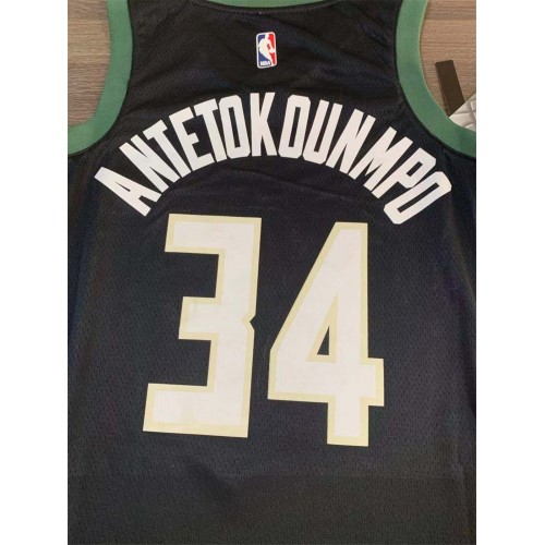 Men's Milwaukee Bucks Giannis Antetokounmpo #34 Black Swingman Jersey - Statement Edition Men's Milwaukee Bucks Giannis Antetokounmpo #34 Black Swingman Jersey - Statement Edition