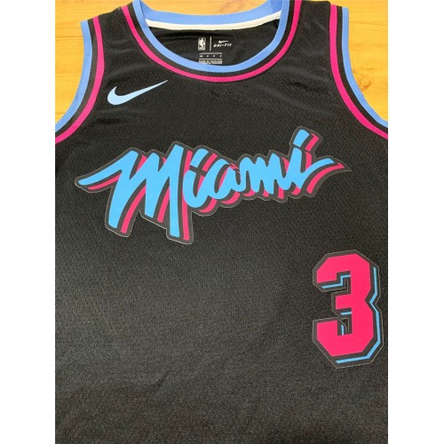 Men's Miami Heat Dwyane Wade #3 Black Swingman Jersey - City Edition Men's Miami Heat Dwyane Wade #3 Black Swingman Jersey - City Edition