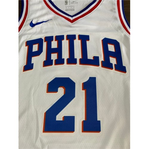Men's Philadelphia 76ers Joel Embiid #21 White Swingman Jersey - Association Edition Men's Philadelphia 76ers Joel Embiid #21 White Swingman Jersey - Association Edition