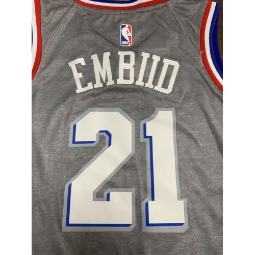 Men's Philadelphia 76ers Joel Embiid #21 Gray Swingman Jersey - City Edition Men's Philadelphia 76ers Joel Embiid #21 Gray Swingman Jersey - City Edition