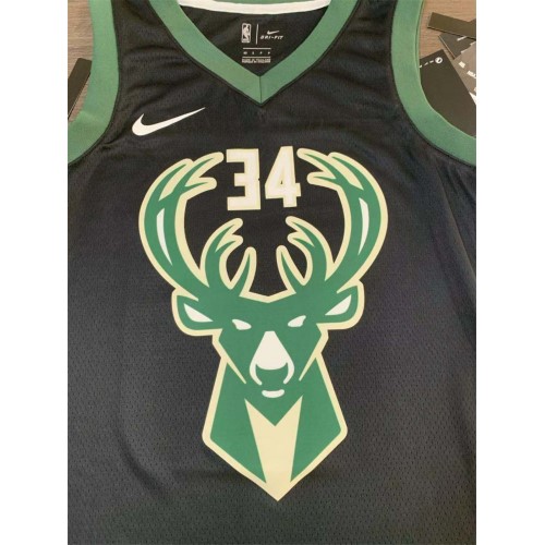 Men's Milwaukee Bucks Giannis Antetokounmpo #34 Black Swingman Jersey - Statement Edition Men's Milwaukee Bucks Giannis Antetokounmpo #34 Black Swingman Jersey - Statement Edition