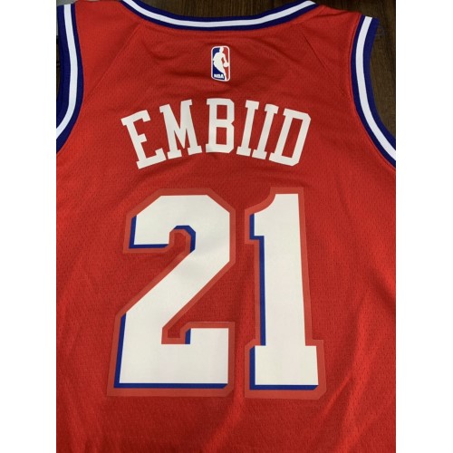 Men's Philadelphia 76ers Joel Embiid #21 Red Swingman Jersey - Statement Edition Men's Philadelphia 76ers Joel Embiid #21 Red Swingman Jersey - Statement Edition