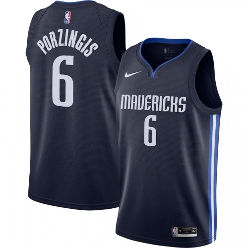 Men's Dallas Mavericks Kristaps Porzingis #6 Navy Finished Swingman Jersey - Statement Edition Men's Dallas Mavericks Kristaps Porzingis #6 Navy Finished Swingman Jersey - Statement Edition