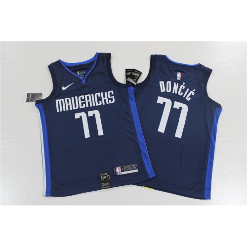 Men's Dallas Mavericks Luka Doncic #77 Navy Finished Swingman Jersey - Statement Editon Men's Dallas Mavericks Luka Doncic #77 Navy Finished Swingman Jersey - Statement Editon