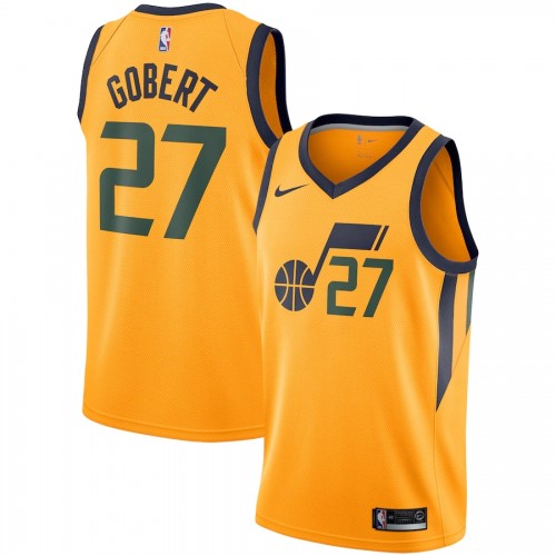 Men's Utah Jazz Rudy Gobert #27 Nike Gold Replica Swingman Jersey - Statement Edition Men's Utah Jazz Rudy Gobert #27 Nike Gold Replica Swingman Jersey - Statement Edition
