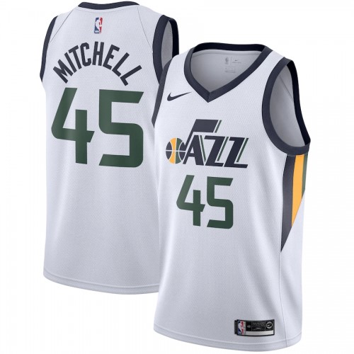 Men's Utah Jazz Donovan Mitchell #45 Nike White Swingman Jersey - Association Edition Men's Utah Jazz Donovan Mitchell #45 Nike White Swingman Jersey - Association Edition