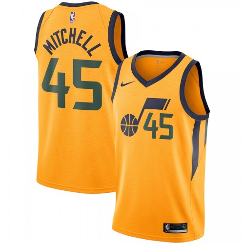 Men's Utah Jazz Donovan Mitchell #45 Nike Gold Swingman Jersey - Statement Edition Men's Utah Jazz Donovan Mitchell #45 Nike Gold Swingman Jersey - Statement Edition