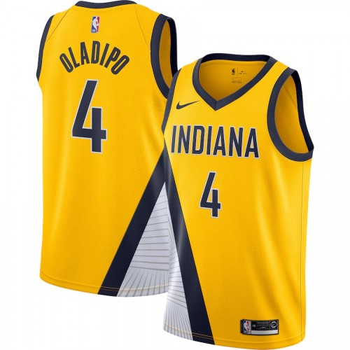 Men's Indiana Pacers Victor Oladipo #4 Nike Gold Finished Swingman Jersey - Statement Edition Men's Indiana Pacers Victor Oladipo #4 Nike Gold Finished Swingman Jersey - Statement Edition