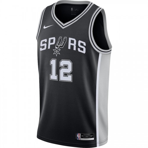 Men's San Antonio Spurs LaMarcus Aldridge #12 Nike Black 2020/21 Swingman Jersey - Icon Edition Men's San Antonio Spurs LaMarcus Aldridge #12 Nike Black 2020/21 Swingman Jersey - Icon Edition