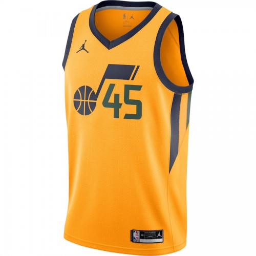 Men's Utah Jazz Donovan Mitchell #45 Jordan Gold 2020/21 Swingman Jersey - Statement Edition Men's Utah Jazz Donovan Mitchell #45 Jordan Gold 2020/21 Swingman Jersey - Statement Edition