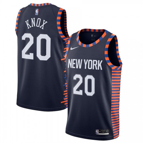 Men's New York Knicks Kevin Knox II #20 Nike Navy 2019/20 Finished Swingman Jersey - City Edtion Men's New York Knicks Kevin Knox II #20 Nike Navy 2019/20 Finished Swingman Jersey - City Edtion