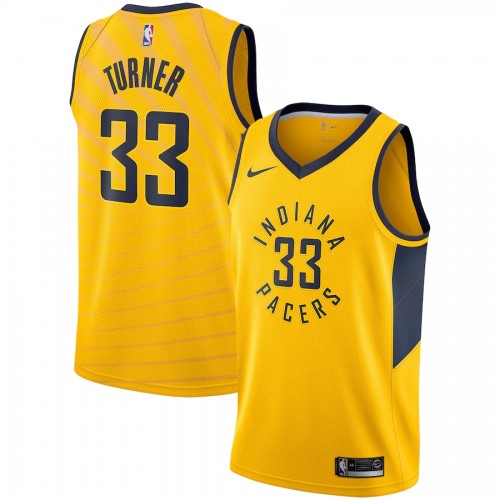 Men's Indiana Pacers Myles Turner #33 Nike Gold Replica Swingman Jersey - Statement Edition Men's Indiana Pacers Myles Turner #33 Nike Gold Replica Swingman Jersey - Statement Edition