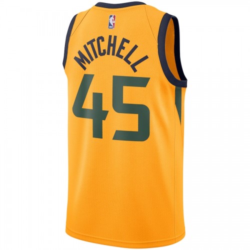 Men's Utah Jazz Donovan Mitchell #45 Nike Gold Swingman Jersey - Statement Edition Men's Utah Jazz Donovan Mitchell #45 Nike Gold Swingman Jersey - Statement Edition