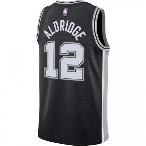 Men's San Antonio Spurs LaMarcus Aldridge #12 Nike Black 2020/21 Swingman Jersey - Icon Edition Men's San Antonio Spurs LaMarcus Aldridge #12 Nike Black 2020/21 Swingman Jersey - Icon Edition