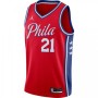 Men's Philadelphia 76ers Joel Embiid #21 Jordan Red 2021 Swingman Jersey - Statement Edition Men's Philadelphia 76ers Joel Embiid #21 Jordan Red 2021 Swingman Jersey - Statement Edition