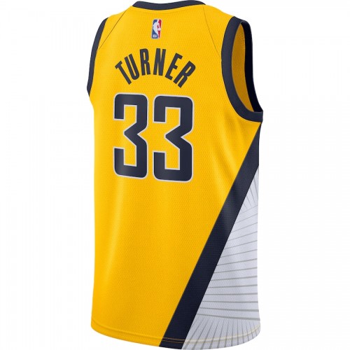 Men's Indiana Pacers Myles Turner #33 Nike Gold Finished Swingman Jersey - Statement Edition Men's Indiana Pacers Myles Turner #33 Nike Gold Finished Swingman Jersey - Statement Edition