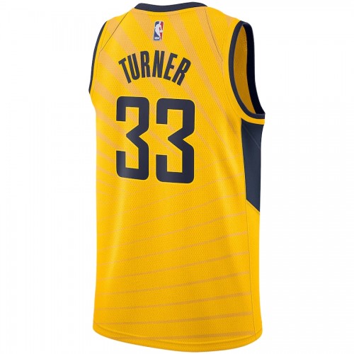 Men's Indiana Pacers Myles Turner #33 Nike Gold Replica Swingman Jersey - Statement Edition Men's Indiana Pacers Myles Turner #33 Nike Gold Replica Swingman Jersey - Statement Edition
