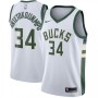 Men's Milwaukee Bucks Giannis Antetokounmpo #34 White Swingman Jersey - Association Edition Men's Milwaukee Bucks Giannis Antetokounmpo #34 White Swingman Jersey - Association Edition