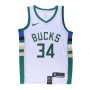 Men's Milwaukee Bucks Giannis Antetokounmpo #34 White Swingman Jersey - Association Edition Men's Milwaukee Bucks Giannis Antetokounmpo #34 White Swingman Jersey - Association Edition