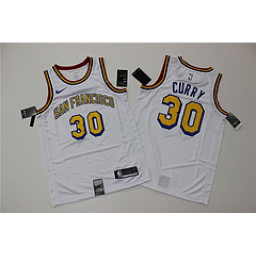 Men's Golden State Warriors Stephen Curry #30 White Classics Swingman Jersey - Classic Edition Men's Golden State Warriors Stephen Curry #30 White Classics Swingman Jersey - Classic Edition