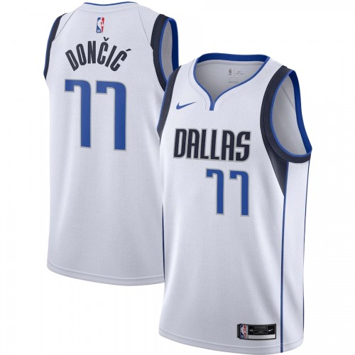 Men's Dallas Mavericks Luka Doncic #77 Nike White 2020/21 Swingman Jersey - Association Edition Men's Dallas Mavericks Luka Doncic #77 Nike White 2020/21 Swingman Jersey - Association Edition