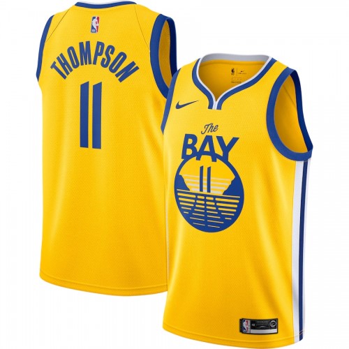 Men's Golden State Warriors Klay Thompson #11 Nike Gold Finished Swingman Jersey - Statement Edition Men's Golden State Warriors Klay Thompson #11 Nike Gold Finished Swingman Jersey - Statement Edition