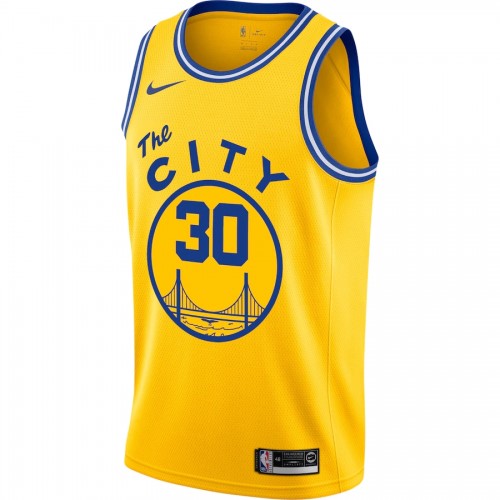 Men's Golden State Warriors Curry #30 Yellow Classics Finished Swingman Jersey -City Classic Edition Men's Golden State Warriors Curry #30 Yellow Classics Finished Swingman Jersey -City Classic Edition