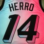Men's Miami Heat Tyler Herro #14 Blue&Pink 20/21 Swingman Jersey - City Edition Men's Miami Heat Tyler Herro #14 Blue&Pink 20/21 Swingman Jersey - City Edition