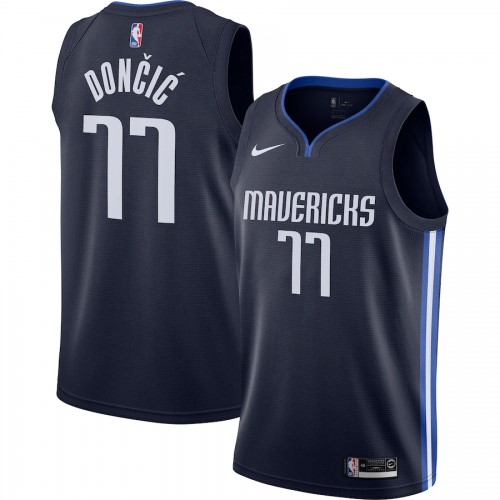 Men's Dallas Mavericks Luka Doncic #77 Navy Finished Swingman Jersey - Statement Editon Men's Dallas Mavericks Luka Doncic #77 Navy Finished Swingman Jersey - Statement Editon