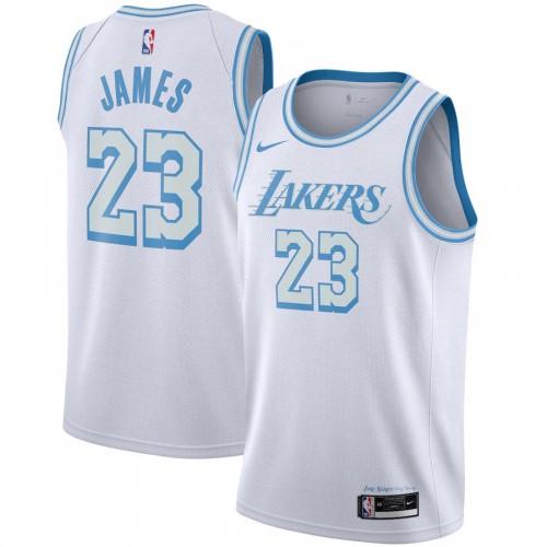 Men's Los Angeles Lakers LeBron James #23 Nike White 2020/21 Swingman Jersey - City Edition Men's Los Angeles Lakers LeBron James #23 Nike White 2020/21 Swingman Jersey - City Edition