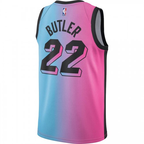Men's Miami Heat Jimmy Butler #22 Blue&Pink 20/21 Swingman Jersey - City Edition Men's Miami Heat Jimmy Butler #22 Blue&Pink 20/21 Swingman Jersey - City Edition
