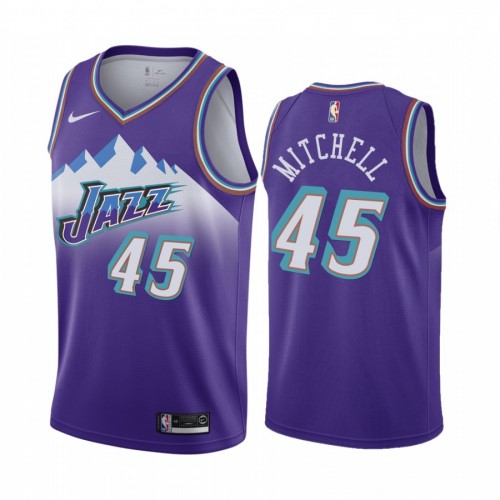 Men's Utah Jazz Donovan Mitchell #45 Hardwood Classics 2019/20 Jersey - Classic Edition Men's Utah Jazz Donovan Mitchell #45 Hardwood Classics 2019/20 Jersey - Classic Edition