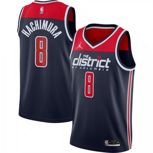 Men's Washington Wizards Rui Hachimura #8 Jordan Navy 2020/21 Jersey - Statement Edition Men's Washington Wizards Rui Hachimura #8 Jordan Navy 2020/21 Jersey - Statement Edition