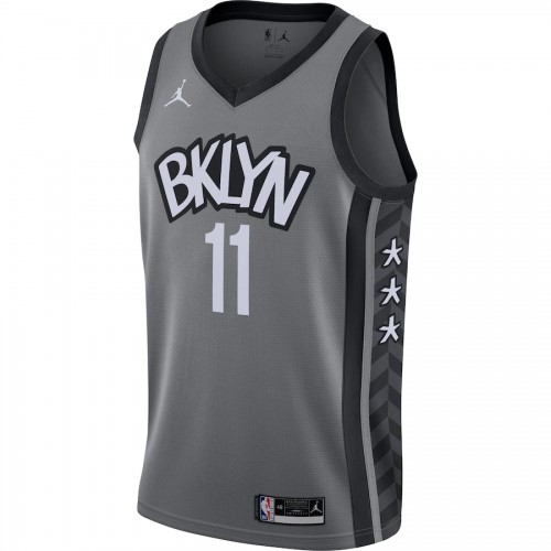 Men's Brooklyn Nets Kyrie Irving #11 Jordan Gray 2020/21 Swingman Jersey - Statement Edition Men's Brooklyn Nets Kyrie Irving #11 Jordan Gray 2020/21 Swingman Jersey - Statement Edition