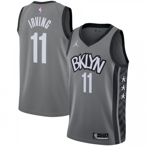 Men's Brooklyn Nets Kyrie Irving #11 Jordan Gray 2020/21 Swingman Jersey - Statement Edition Men's Brooklyn Nets Kyrie Irving #11 Jordan Gray 2020/21 Swingman Jersey - Statement Edition