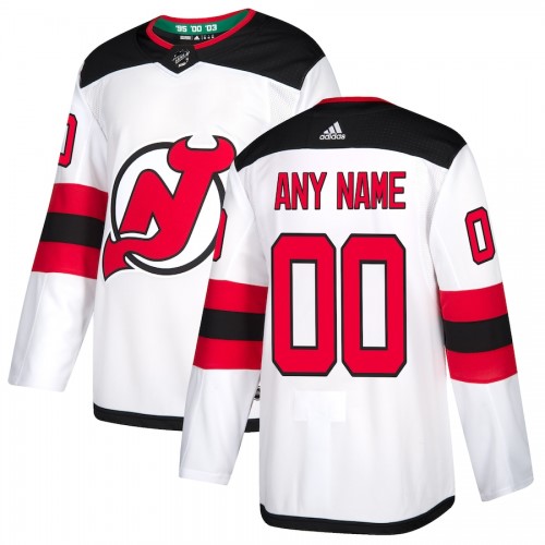 Men's New Jersey Devils adidas White Away Authentic Custom Jersey Men's New Jersey Devils adidas White Away Authentic Custom Jersey