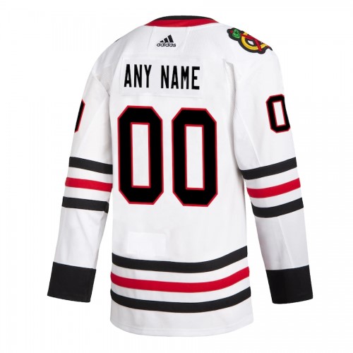 Men's Chicago Blackhawks adidas White Away Authentic Custom Jersey Men's Chicago Blackhawks adidas White Away Authentic Custom Jersey