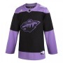 Men's Minnesota Wild adidas Black Hockey Fights Cancer Custom Practice Jersey Men's Minnesota Wild adidas Black Hockey Fights Cancer Custom Practice Jersey